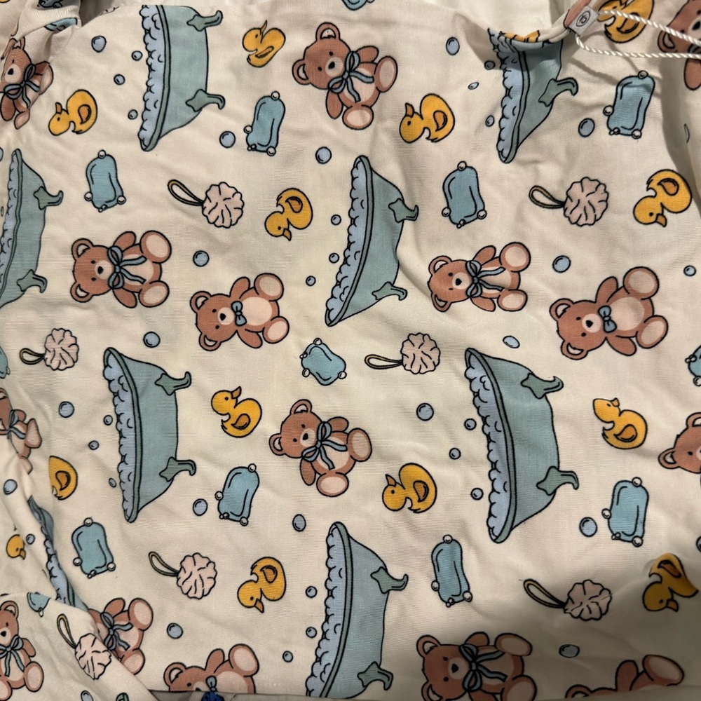 Caden Lane Blue and Cream Kids' Pajama Set - Picture 2 of 4